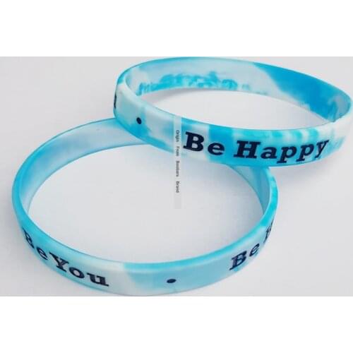 Section Blue White Mix Colorful Wristbands Withe Logo Text Print Customized Cheap Promotion Gift 50pcs/Lot