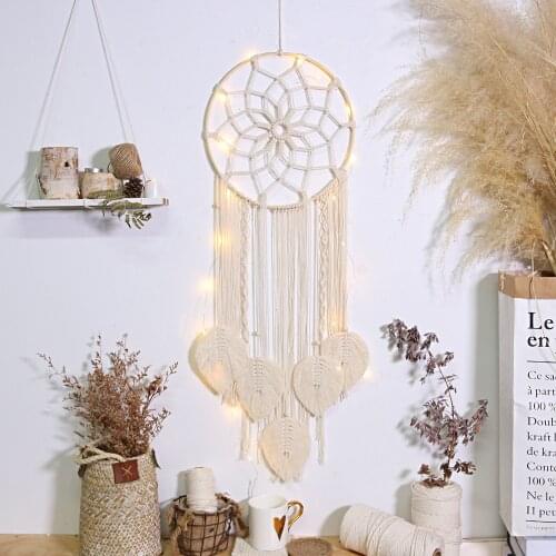 Boho Handmade Woven Dream Catcher Five Leaves With Tassel Home Wall Decor Ornament For Living Room Kids Girls Handicrafts Gifts
