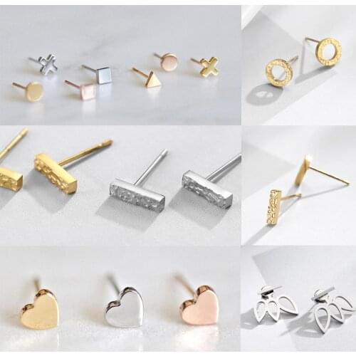 Fashion Jewelry Minimalist Stainless Steel Triangle Heart Stud Earrings For Women Aretes De Mujer Oorbellen Piercing Brincos