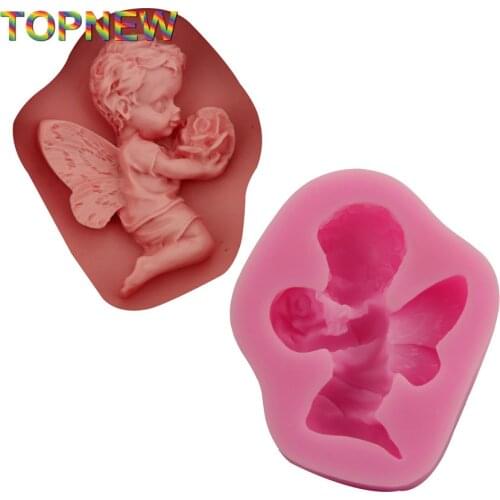 Little Angel Shape Silicone Chocolate Mould Cake Decoration Mold Kitchen Accessories Bakeware Cooking Tools 2846