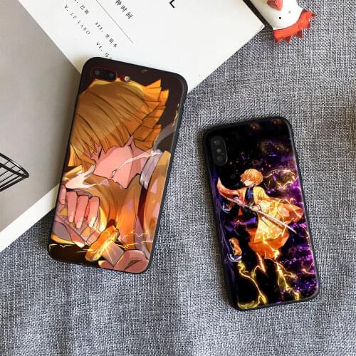 Agatsuma Zenitsu Demon Slayer Kimetsu no Yaiba For iPhone 6s 7 8 Plus X XR XS 11 12 mini Pro Max silicone Phone case cover shell