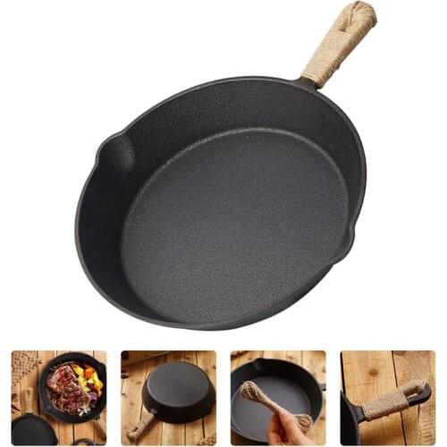 Cast Iron Pan Durable Frying Pan Pancake Pan Multi-functional Steak Pan Egg Pan For Camping Outdoor Kitchen