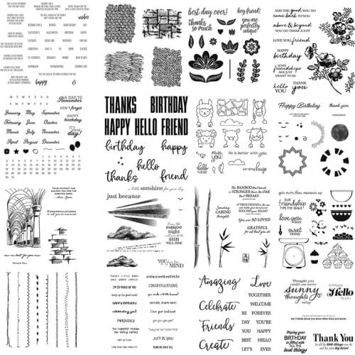 "Thanks" "Hello""Amazing" Words Animals Transparent Silicone Clear Stamp for Scrapbooking Diy Craft Decoration Soft Stamp