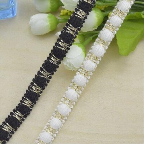 Special Polyester Lace Curved Edge Stitching Gold Lace Mixture Color Ribbon 50Meters, DIY Jewelry Making Lace Trim Accessories