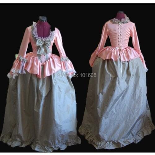 Tailored!Royal Pink Vintage Duchess Princess Civil war Ball Gown 18th Court Marie Antoinette DRESS Victorian dresses HL-372