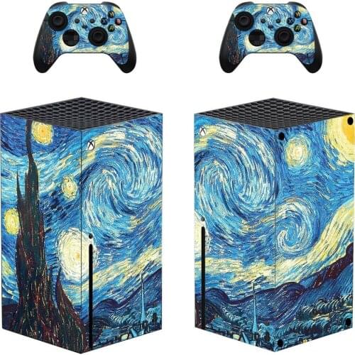 Starry Night Sky Skin Sticker Cover for Xbox Series X Console and Controllers Series X Skin Sticker Decal Vinyl