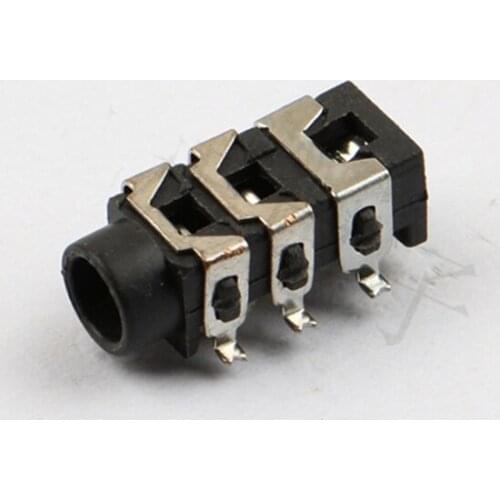 10pcs 3.5mm black audio base six / 6 pin SMD plastic earphone accessories PJ-313d