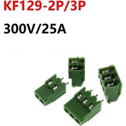 10pcs/Lot 5.08MM pitch KF129-2P KF129-3P 300v 25A 2pin 3pin splice terminal