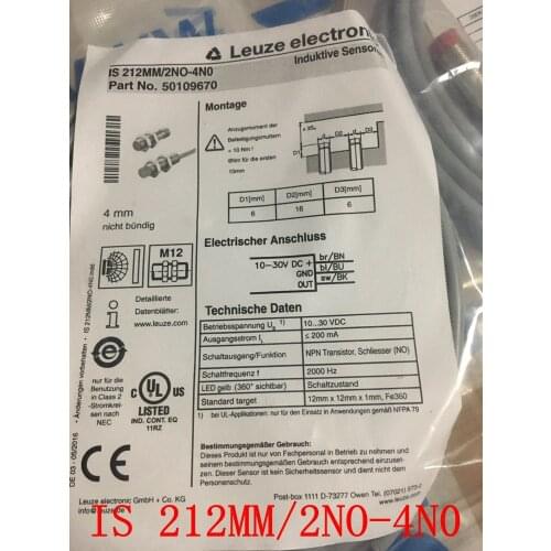 100% New Original Leuze proximity switch IS 212MM/2NO-4N0 IS 212MM/2NO-4E0 IS212MM/4NO-8N0