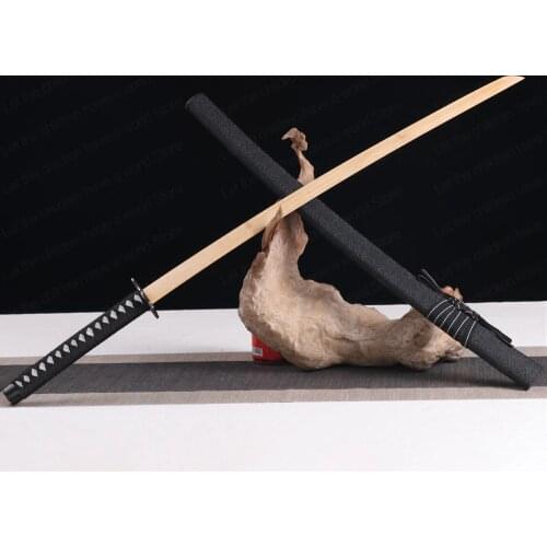 102cm Iaido Tatsu Yamashiro Wooden Sword Props Pu Leather Wrapped Solid Wood Scabbard Alloy Fittings