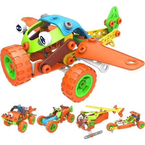 136Pcs/Set 5 in 1 Educational DIY Construction Vehicle Car Building Learning Kit DIY Construction Vehicle Car Educational t