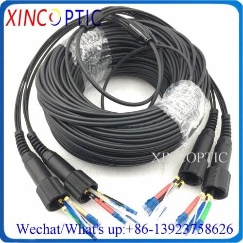 150M 8F,SM,9/125,G657A,8Fibers PDLC/SC/FC/STUPC LSZH/TPU 8C 150Mts Armored Fiber Optical Patch Cord PDLC CPRI Black Cable Jumper