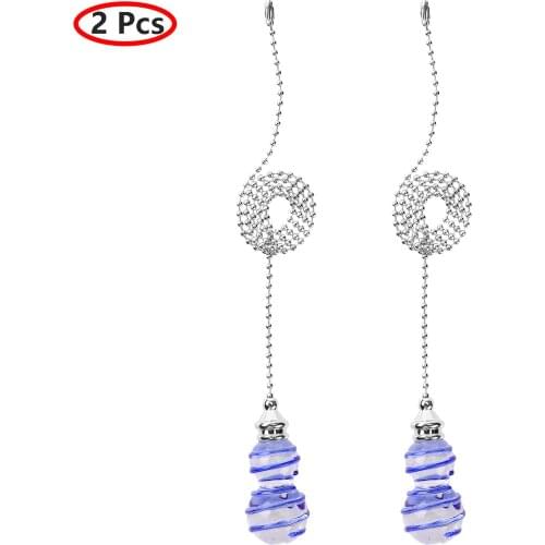 2 European Crystal Glass Pull Chains Fashion Ceiling Fan Light Decorating Pendant Craft Home Wedding Decor Ornament Party Favors