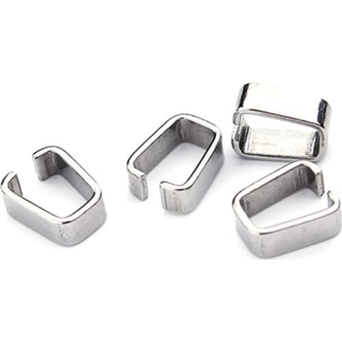 LOULEUR 25pcs/lot 4.5x11mm Stainless Steel Bails Beads Crimps Connector Bracelet Necklace Clasp for Diy Jewelry Marking Fingding