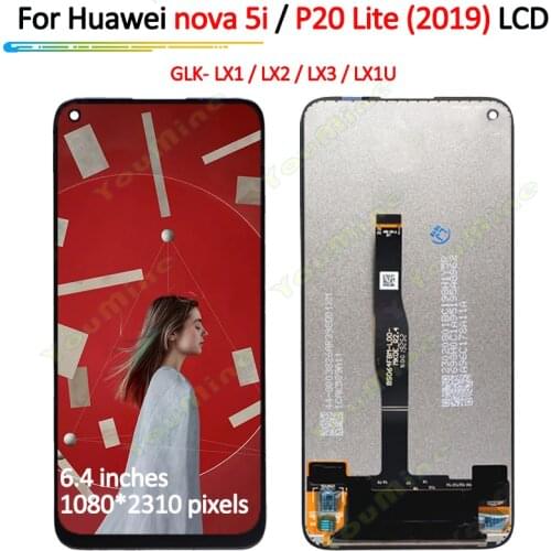 6.4" For Huawei nova 5i LCD Display Touch Screen Digitizer GLK-LX LX2 LX3 LX1U Assembly For Huawei P20 Lite 2019 LCD Repair part
