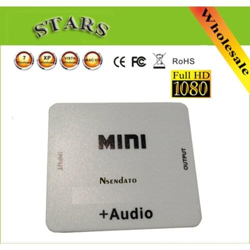 720P Mini HD to HD converter adapter with hdmi-compatible audio for PC laptop to HDTV Projector