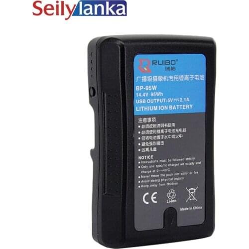 6600mAh for sony BP-95W Broadcast Camera Battery Power V Port HDW-800P DSR-250P Camcorder 14.4V