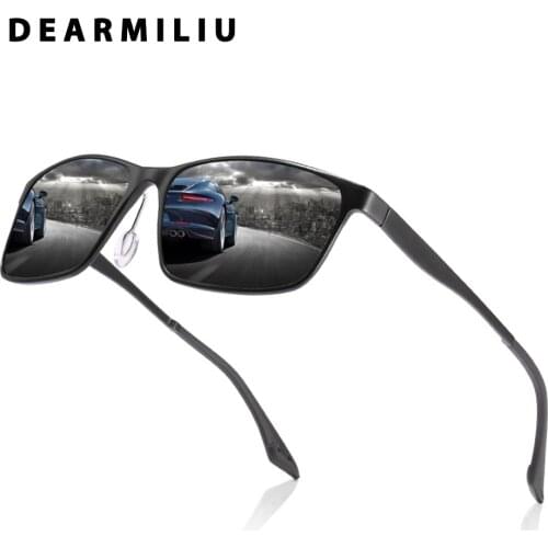 DEARMILIU Aluminum-Magnesium Mens Polarized Square Sunglasses Men/Women Brand Designer luxury Fishing Sun Glasses Retro Outdoor