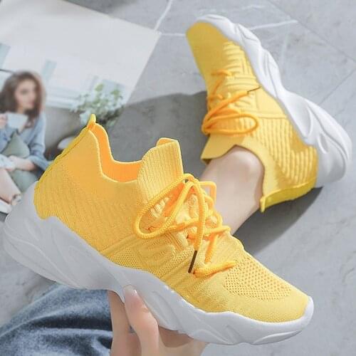 Womens Sneakers Air Mesh Breathable Solid Lace-Up Shallow Female Vulcanized Shoes Fashion Classics Leisure Ladies Footwear