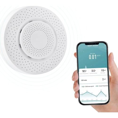 KKmoon Smart ZigBee Air Quality Monitor VOC CO2 Temperature Humidity APP Remote Monitor Linkage Real-Time Air Quality Tester