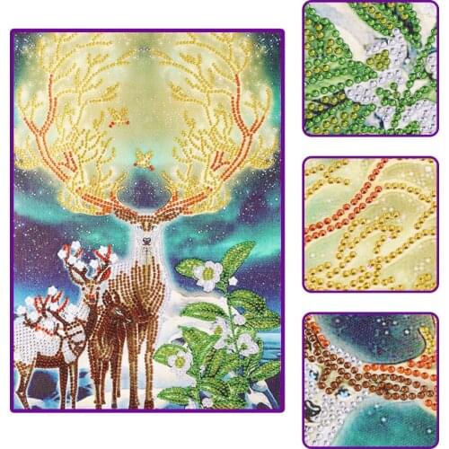 30*40CM 5D DIY Deer Diamond Painting Partial Special Shape Drill Rhinestone Mosaic Kits Animal Wall Art Crafts Home Decoration