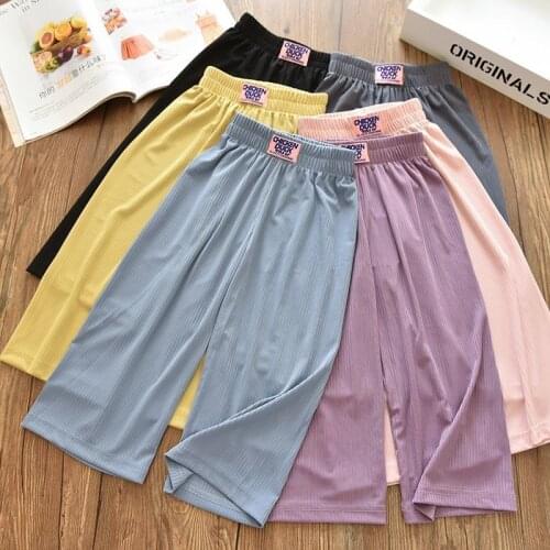 New Childrens Ice Silk Mosquito Pants Girls, Summer Thin Boys Bloomers Casual Loose Sports Outer Wear Trousers Baby Girl Pants