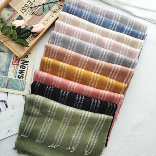 New Women Cotton Linen Men Scarves Autumn Winter Winter Accessories for Men Striped Warm Long Fashion Brand Men Scarf Bufanda