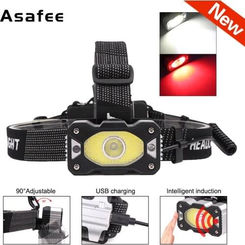 New Motion Sensor Headlamp XPG COB LED Headlight 5 Modes Portable Glare Head Lamp Camping Hunting Light Headlight Head Torch
