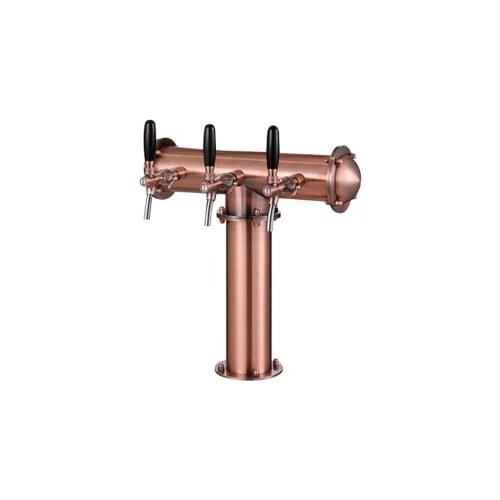 T type bronze color beer tower, 3lines beer column, pub beer column customized