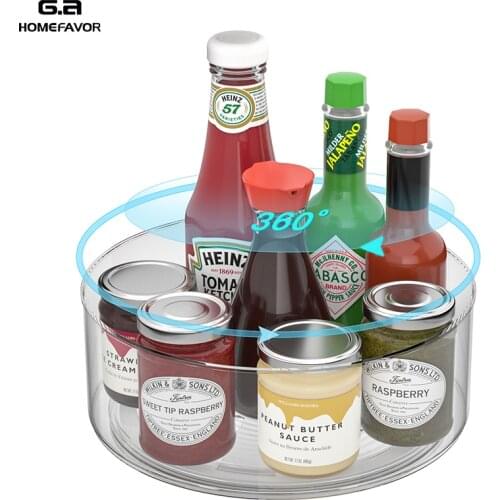 2/1 Pcs Turntable Storage Box Food Container Bottle Jar Stuff Plastic Pantry Organizer Bins