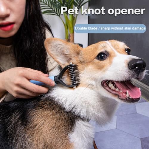 Pets Fur Knot Cutter Dog Grooming Shedding Tools Pet Cat Hair Removal Comb Brush Double Sided Pet Products Quita Pelos
