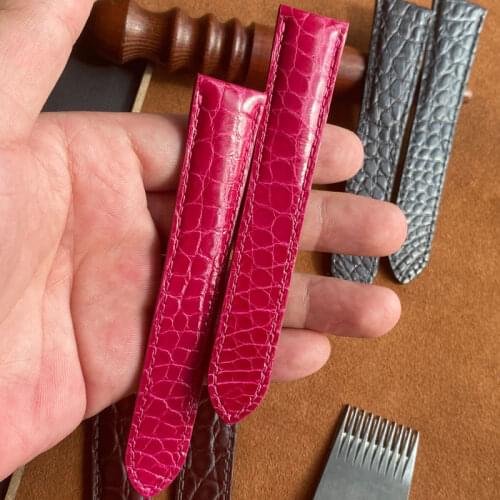 New Genuine Alligator Watch Band Women Men Custom TANK RONDE DE Watchbands Handmade Crocodile Skin Strap 23MM 21MM Leather Belt