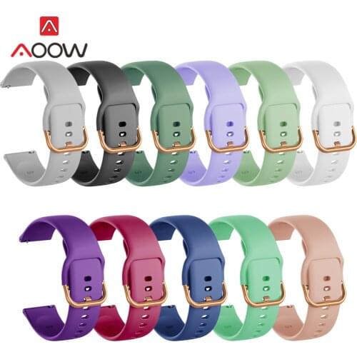 20mm Silicone Sport Strap Watchband for Samsung Galaxy Watch Active2 Active 42mm Gear S2 Garmin Amazfit Bip Bracelet Band Correa