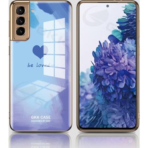 GKK Luxury Plating Tempered Glass Case For Samsung Galaxy S21 Plus Ultra Shockproof Edge Cover For Samsung S21 Plus Ultra Case