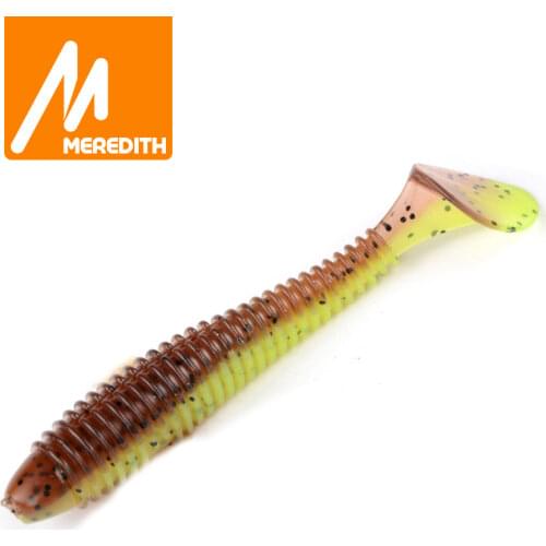 MEREDITH Fishing Lures FAT Swing Impact Swimbait 85mm/5.5g 10pc/Lot Craws Soft Lures Fishing Soft Bait Bass Bait