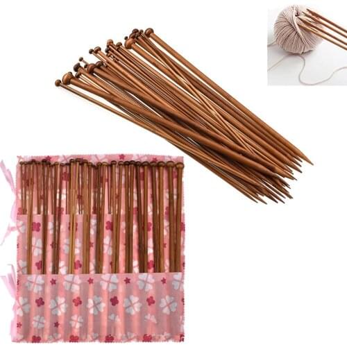 DIY 36-Pack Bamboo long stick Knitting Needles For Beginner Sweater Crochet Needles Set (18 Sizes From 2mm To 10mm)
