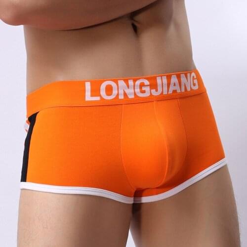 Sexy Men Underwear Cotton Boxers Shorts Man Patchwork Mid-waist U Convex Pouch Underpants cueca ropa interior hombre Brand S-L