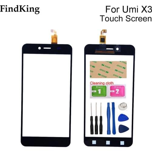 Mobile Touch Screen For Umi X3 Touch Screen Digitizer Sensor Touch Screen Repair Front Glass Tools 3M Sticker