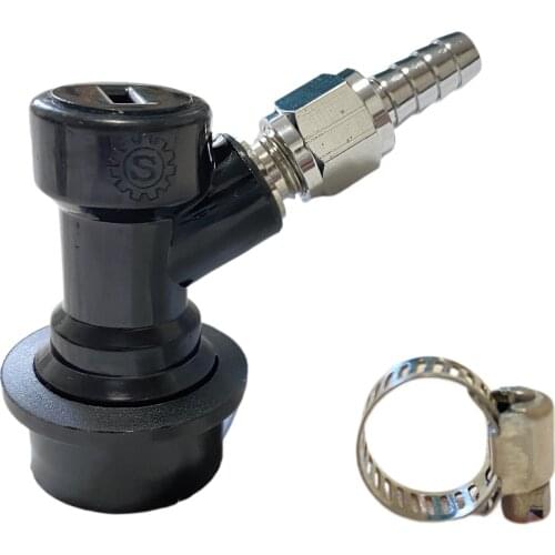 Ball Lock Homebrew Keg Plastic Quick Disconnect -Liquid With 5/16 Barbed Chrome Swivel Nut