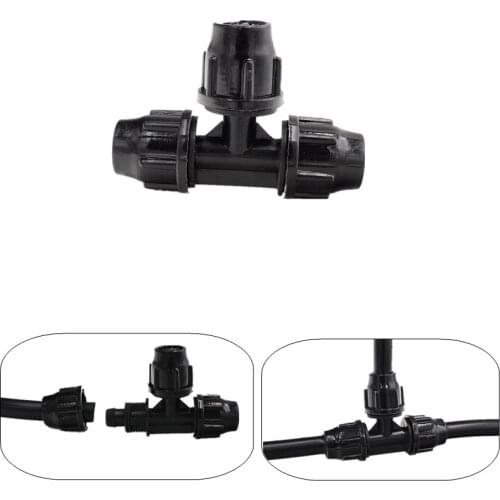 20pcs 3/8" Lock Tee (11 x 8 mm) Hose Tee Joint Watering Nozzle connector For Garden Irrigation Drip Fittings