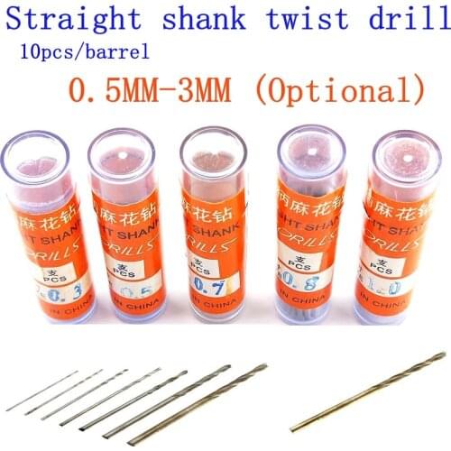 Straight shank twist drill 0.5MM-3MM 1MM 2MM Mini drill bit Bead hole needle for pearl gemstone / amber / wood beads