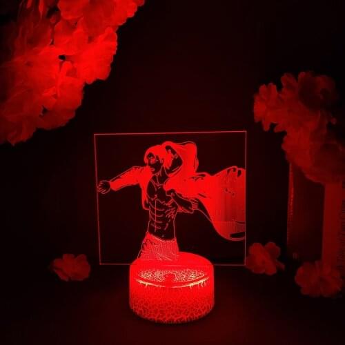 LED Light Manga Attack on Titan Anime Night Lamp RGB Flashing Cool Gift 3D Light Bedroom Decor Final Season Eren