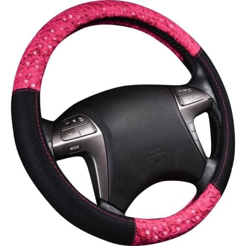 Car-pass Universal Lace Car Steering Wheel Covers Mint Blue Rose Red For Girl Women Car Interior Accessories