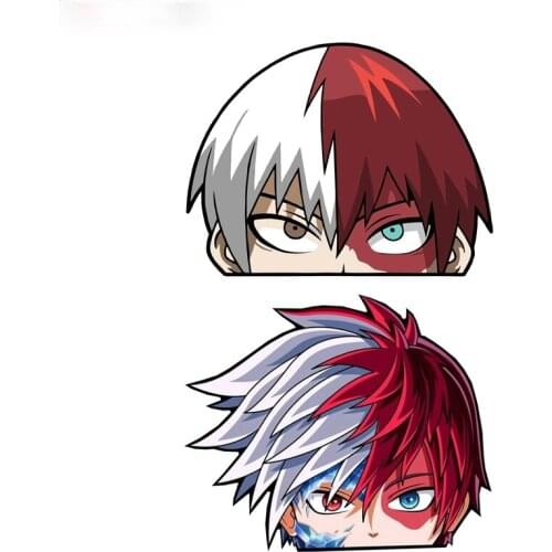 FC42 3D SHOTO TODOROKI Peeking Anime Car Sticker Vinyl PVC Decal for Truck Kids Room Wall Laptop Kitchen Waredrobe 15*20cm