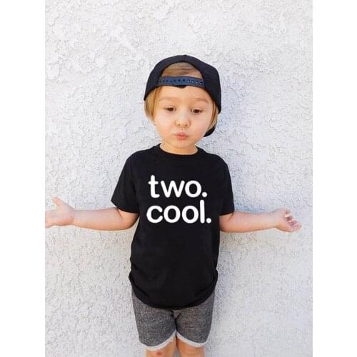 Two Cool Print Kids Tshirt Funny Toddler Boys Girls Short Sleeve 2nd Birthday T-shirt Fashion Children Casual O-neck T Shirt