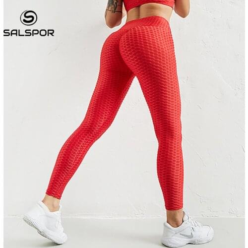 SALSPOR Fitness Women Leggings Anti Celulite Gym High Waist Push Up Legging Mujer Bubble Butt Pants Sportswear Slim Jeggings