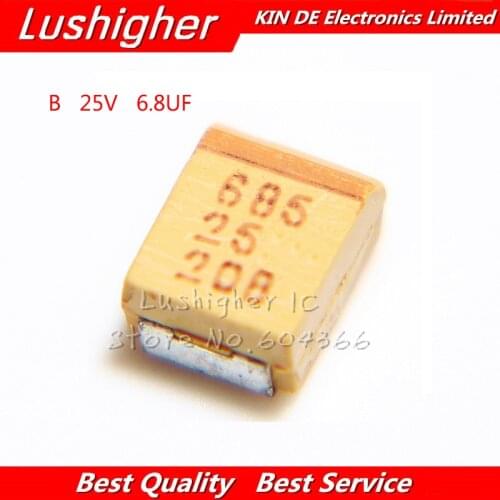 10PCS B CASE 25V 6.8UF 685E 685 SMD Tantalum Capacitor