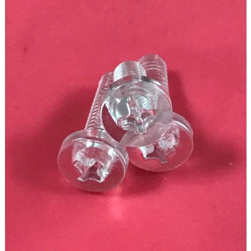 20pcs M5 PC transparent screw slotted knurled hand screws plastic bolt insulated bolts Polycarbonate bolt 6-40mm length