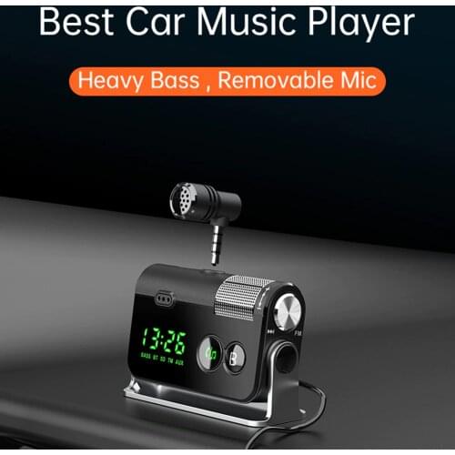 Bluetooth 5.0 Car FM Transmitter for Car QC3.0 USB C 18W Charger FM Radio Adapter Hands Free Call Bass Sound Music Player BC73