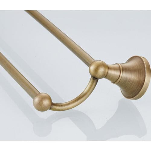 600mm Double Towel Rack Rail Hanging Bars Brass Wall Mount Bathroom Hanger